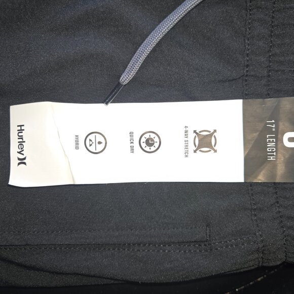NWT HURLEY-BLACK LIGHT WEIGHT SPORTS SHORT - Picture 5 of 9